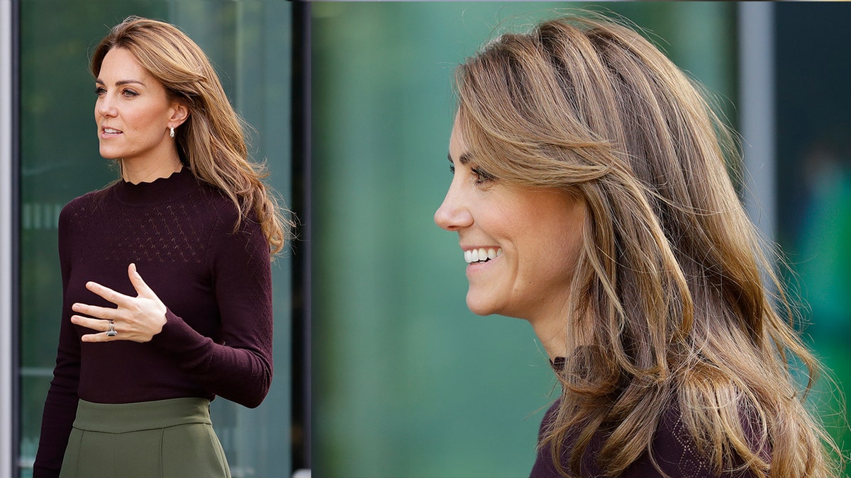 Britain's Kate, The Duchess of Cambridge leaves after a visit to The Natural History Museum in London.