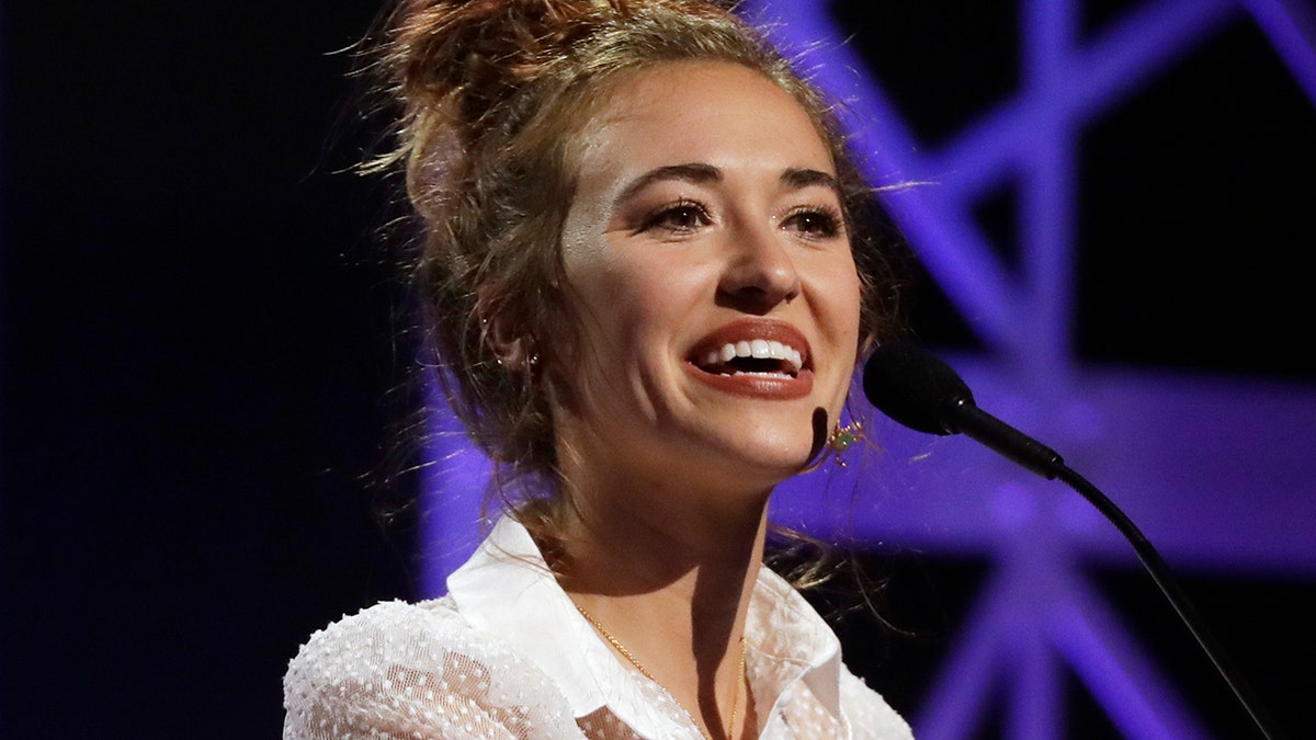 Lauren Daigle accepts the artist of the year award during the Dove Awards on Tuesday, Oct. 15, 2019, in Nashville, Tenn.