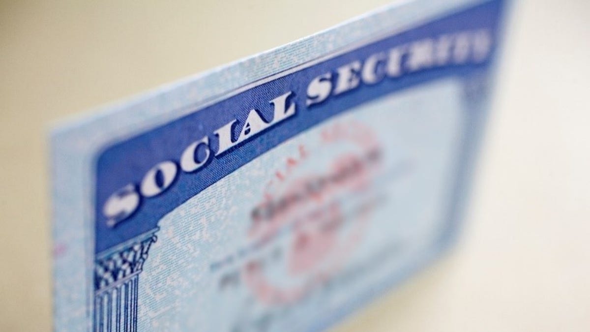 Social security card with redacted name