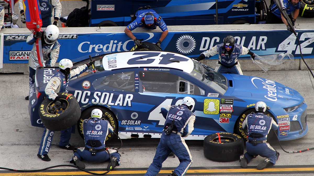 Kyle Larson's Chevrolet Camaro was one of the NASCAR entries sponsored by DC Solar