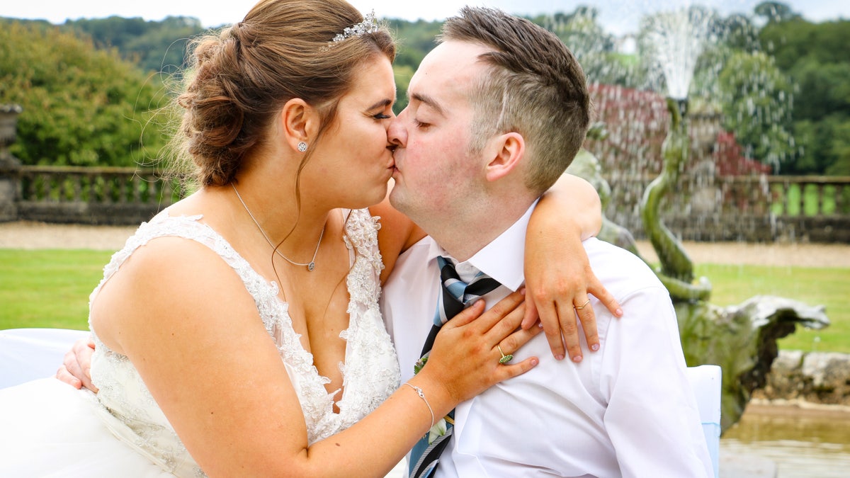 The pair got engaged shortly after doctors told Harrison there was nothing more they could do to treat his brain tumor.
