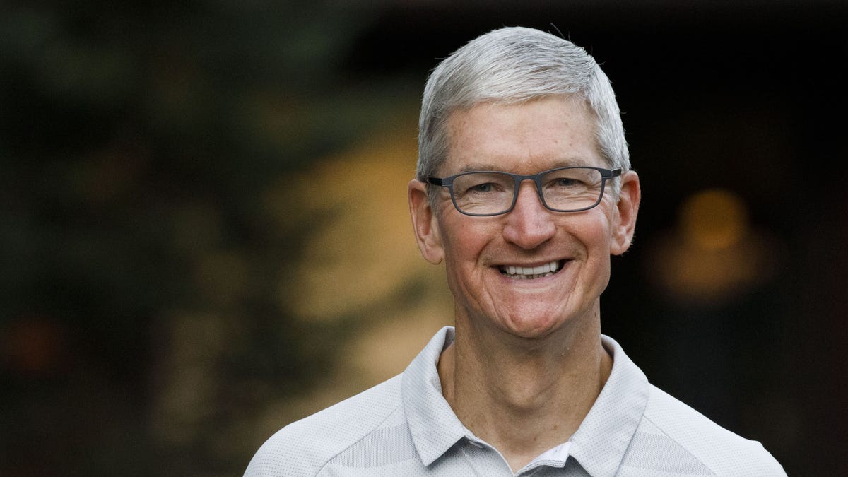File photo: Tim Cook, chief executive officer of Apple Inc., arrives for the morning session of the Allen &amp; Co. Media and Technology Conference in Sun Valley, Idaho, U.S., on Friday, July 12, 2019. Photographer: Patrick T. Fallon/Bloomberg via Getty Images