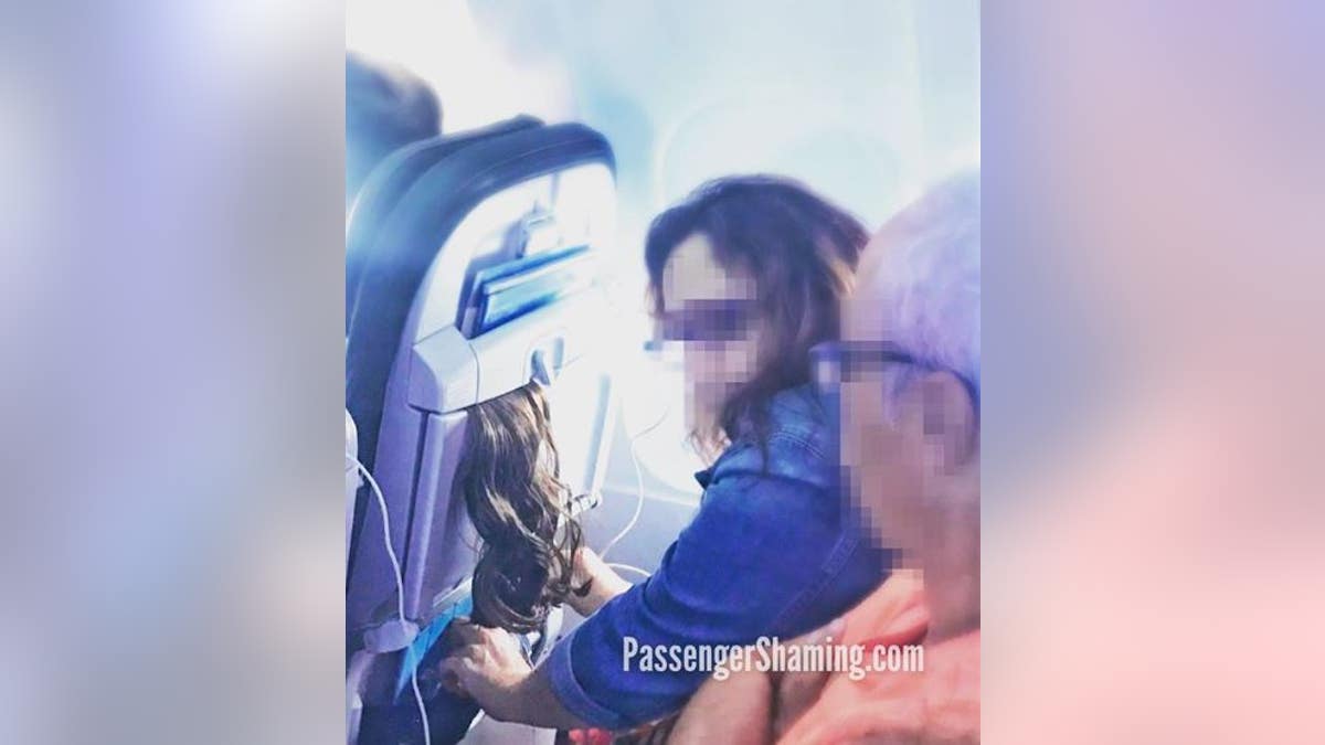 The anonymous was shamed for brushing out her wig while on the flight.