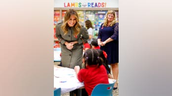 Melania Trump, Karen Pence visit elementary school students, military agencies to discuss emergency prep