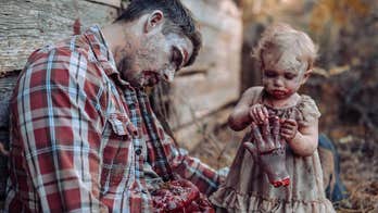 Dad, daughter pose for Halloween zombie-themed photo shoot, have a 'great family day'