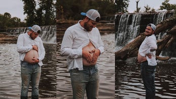 Man takes wife's place in hilarious maternity photo shoot surprise