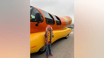 Boy who wore hot dog costume in school pictures gets visit from Oscar Mayer Wienermobile