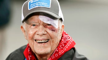 Jimmy Carter builds Habitat for Humanity home in Tennessee despite black eye, stitches from fall