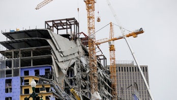 New Orleans Hard Rock Hotel dead construction worker's legs seen dangling off collapsed building