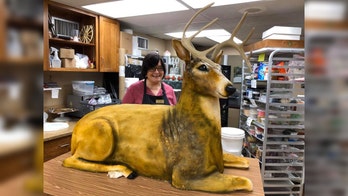 Bride and groom request wedding cake modeled to look like life-size deer
