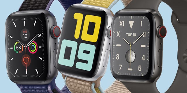 Apple Watch Series 5 is seen above.