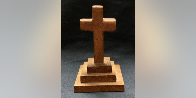 The Titanic wreckwood cross.