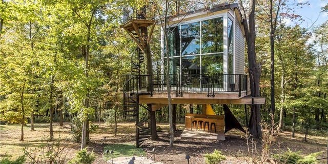 The property's two-story treehouse was built for Brown, and documented on an episode of Animal Planet’s “Treehouse Masters.