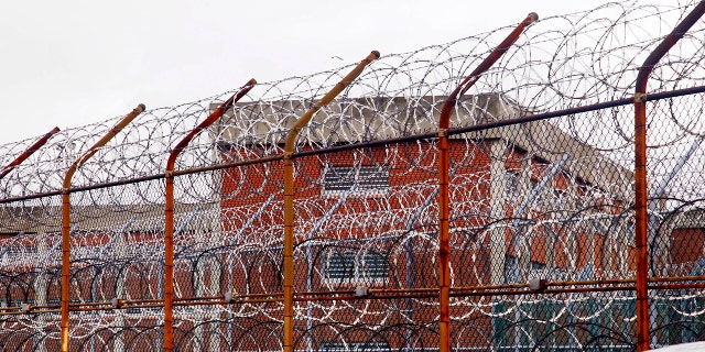 In this March 16, 2011, file photo, a security fence surrounds inmate housing on the Rikers Island correctional facility in New York. (AP Photo/Bebeto Matthews, File)