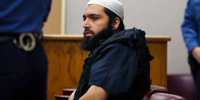 In this Dec. 20, 2016 file photo, Ahmad Khan Rahimi, the man accused of setting off bombs in New Jersey and New York's Chelsea neighborhood, sits in court in Elizabeth, N.J.<br>