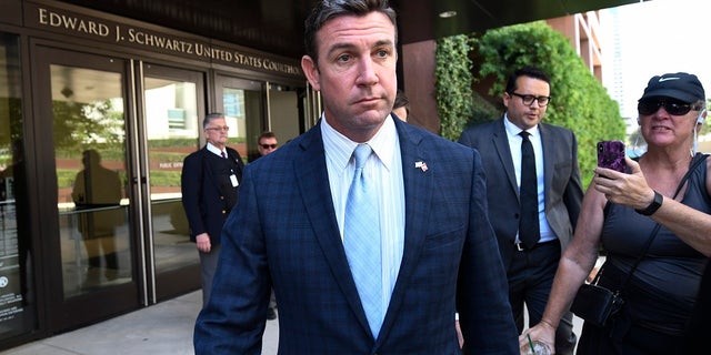 In this July 1 photo, U.S. Rep. Duncan Hunter leaves federal court after a motion hearing in San Diego. (AP Photo/Denis Poroy, File)