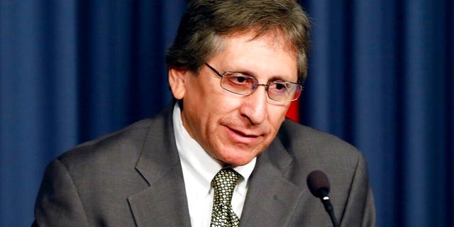 Maricopa County Prosecutor Juan Martinez speaks during a news conference to discuss the outcome of the Jodi Arias' sentencing retrial in Phoenix.