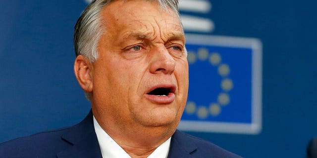 Hungarian Prime Minister Viktor Orban arrives for an EU summit in Brussels, Thursday, Oct. 17, 2019.
