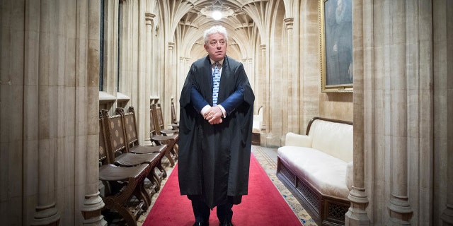 March 12, 2019: Speaker of the House of Commons John Bercow going through his daily routine of preparing to preside over the day's events in the chamber. On Thursday Oct. 31, 2019, he is stepping down after 10 years in the job.