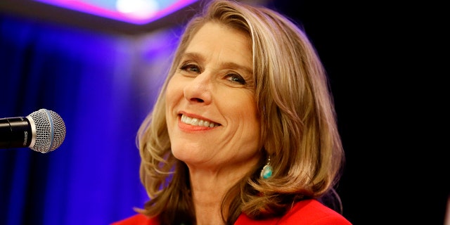 Felecia Rotellini speaks during an election night party in Phoenix in 2014. (AP Photo/Matt York)