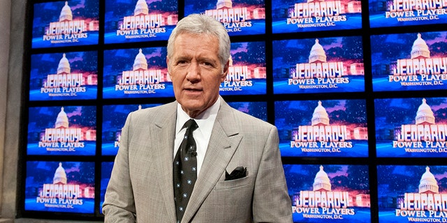 Alex Trebek speaks during a rehearsal before a taping of Jeopardy! Power Players Week at DAR Constitution Hall on April 21, 2012 in Washington, DC. 