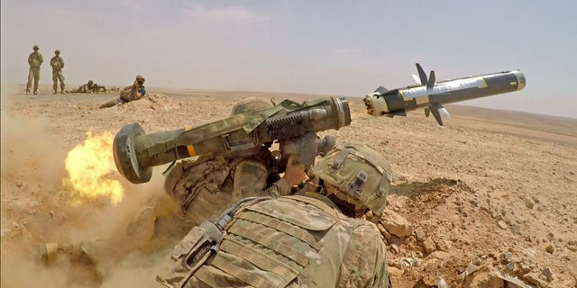Infantry Soldiers with 1st Battalion, 8th Infantry Regiment, 3rd Armored Brigade Combat Team, 4th Infantry Division, fire an FGM-148 Javelin during a combined arms live fire exercise in Jordan on August 27, 2019, in support of Eager Lion - file photo.