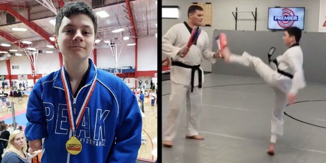 Austin Osner, 14, went from being bullied into depression and getting bad grades to becoming a taekwondo champion with straight As, hitting bullying head-on.
