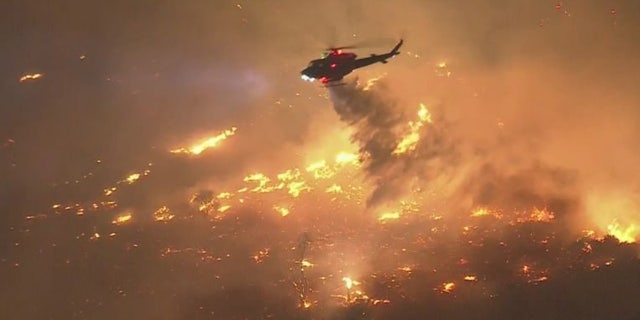 The Castlewood Fire erupted late Wednesday in Fullerton, Calif.