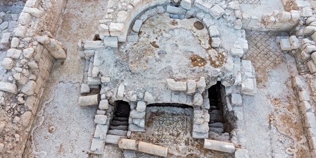 Two staircases that led pilgrims to and from the church's crypt.