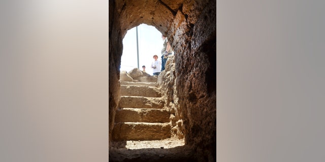 Staircase to the crypt - interior view.
