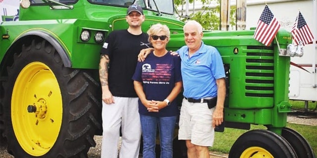 Operation Second Chance founder and CEO Cindy McGrew (center) and Ivan Stoltzfus (right), along with Jeremy, in Texas in August. (Courtesy of Operation Second Chance)