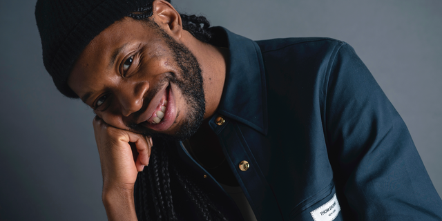 This Sept. 17, 2019 photo shows playwright Jeremy O. Harris posing in New York to promote his Broadway debut "Slave Play." (Photo by Christopher Smith/Invision/AP)