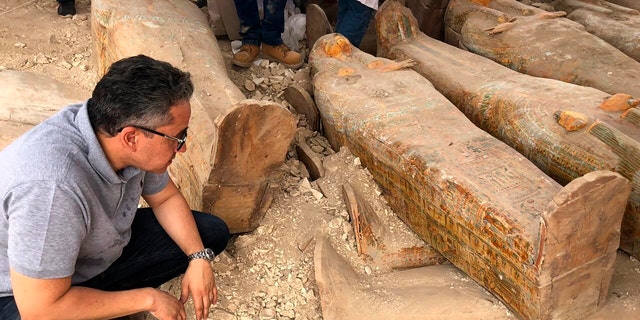 Archaeologists found at least 20 wooden coffins in the Asasif Necropolis, Luxor.