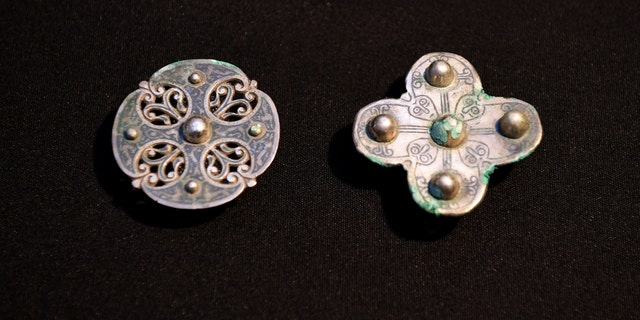 Treasures from the Galloway Hoard are displayed for media at the National Museums of Scotland on October 26, 2017, in Edinburgh, Scotland - file photo.