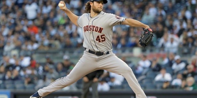 Gerrit Cole pitched seven shutout innings in Tuesday's Game 3. (AP Photo/Frank Franklin II)