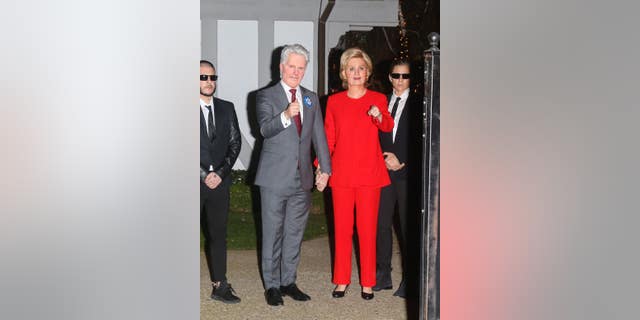 Katy Perry (in red) is seen at Kate Hudson's annual Halloween party on October 28, 2016 in Los Angeles, California. (Photo by wowcelebritytv/Bauer-Griffin/GC Images)