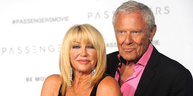 Suzanne Somers and Alan Hamel arrive for the premiere of "Passengers" at Regency Village Theatre on Dec. 14, 2016, in Westwood, Calif.