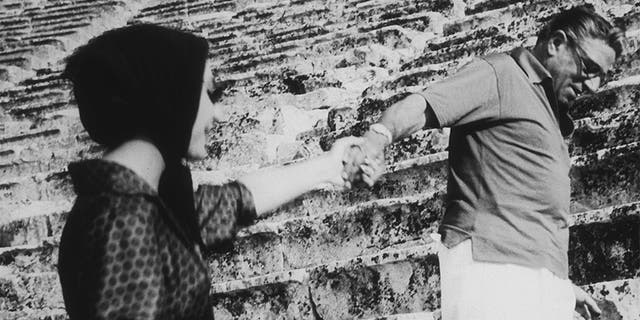 Greek shipping executive Aristotle Onassis (1906 - 1975) with Greek-American opera singer Maria Callas (1923 - 1977), circa 1960.