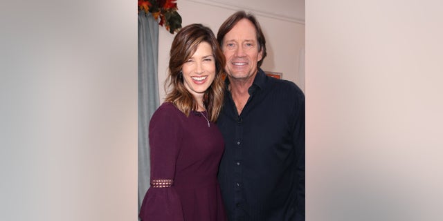 Sam Sorbo (L) and Kevin Sorbo visit Hallmark's "Home & Family" at Universal Studios Hollywood on October 24, 2017, in Universal City, California.