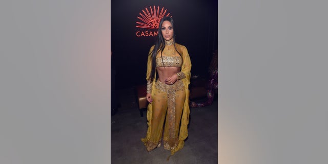 Kim Kardashian attends a Halloween Party in 2017. (Photo by Kevin Mazur/Getty Images for Casamigos Tequila)