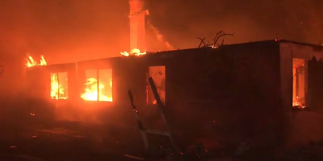 At least four homes have burned in the Hillside Fire, according to KABC.