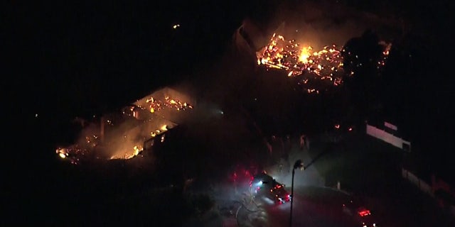 The Hillside Fire was burning in San Bernardino, Calif. on Thursday.