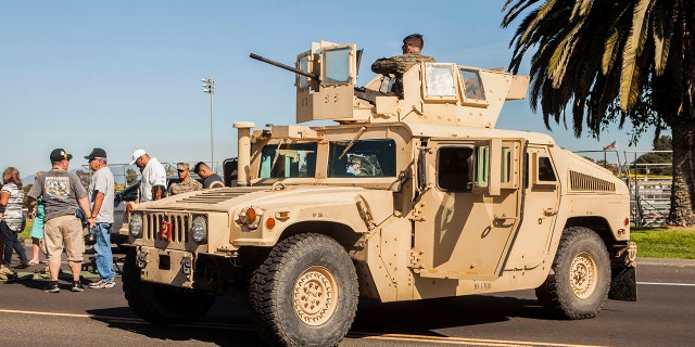 A U.S. Marine Corps vehicle similar to the one above was involved in a vehicle accident in Bridgeport, Calif., on Sunday, resulting in the death of a Marine.