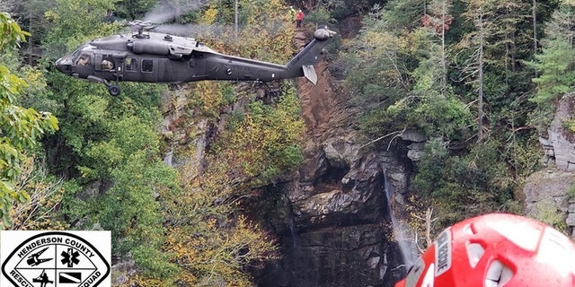Rescuers used a helicopter to extract Post from the rocky terrain.