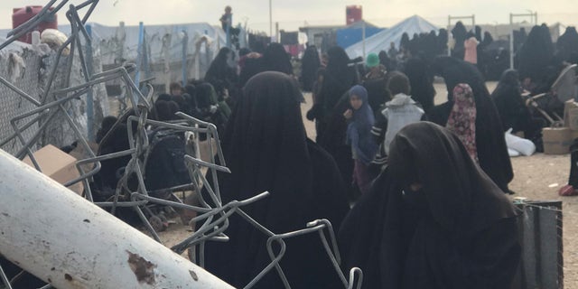 Inside the camp, the guards have no control – they are vastly outnumbered, so can secure the perimeter only. ISIS’s female morality police, the al-hisba, operate across the tented city.