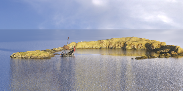 A digital reconstruction of the wreck as it may have appeared the morning after the storm. (Image by John McCarthy)