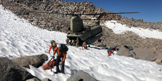 A team of six rescuers reached the hikers on Monday. It took nearly three hours to get to the victim's location and airlift him out.