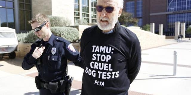 Actor James Cromwell following his arrest at Texas A&M.