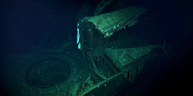 A barbette, or gun emplacement, on the Kaga.