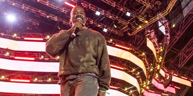 West performs during 2019 Coachella Valley Music And Arts Festival on April 20, 2019 in Indio, California.
